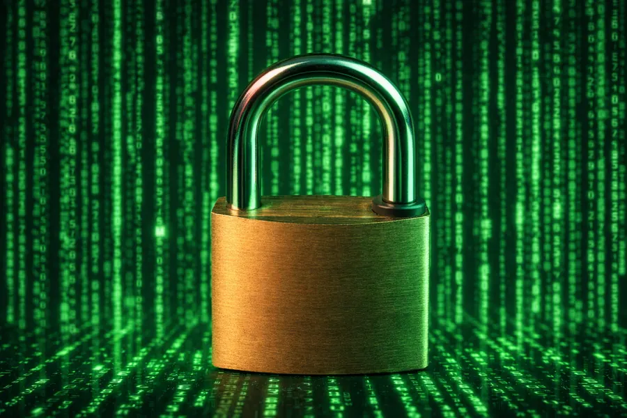 Candado digital representando seguridad y privacidad